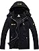 Produktbild GEMYSE Herren Wasserdichte Berg-Skijacke Winddichte Fleece Outdoor-Winterjacke mit Kapuze (Schwarz,L)
