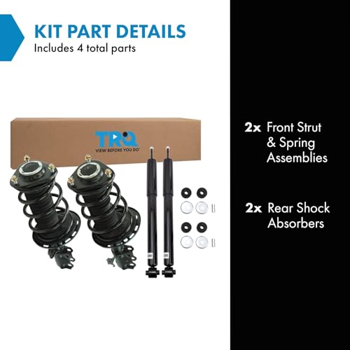 Image of TRQ Front and Rear Complete Strut Assembly & Shock Absorber Kit Complete Strut & Coil Spring Assembly Compatible with 2011-2016 Scion tC