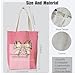 PaJiaNi Pink Leopard Bow Tote Bag, Pink Canvas Tote Bag,Inspirational Motivational Quote Gifts for Women Teen Girls,Positive Affirmations Reusable Grocery Shopping Bags,15.7x13.7 Inch