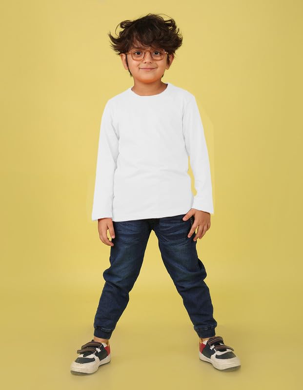 Image of Nusyl Boys Solid Cotton Blend Tshirts - Soft & Comfortable Full-Sleeves T-Shirts | Casual Wear for Kids & Teen Boys | Full Sleeves T-Shirts |- NUBCTSF001-PO2-1