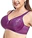 wirarpa Bras for Women Ultra Soft Wire Free Comfortable Bra Full Coverage Plus Size Minimizer Non Padded Purple 36C
