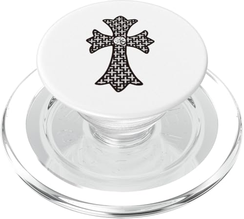The Diamonds Monogram Silver Cross PopSockets PopGrip para MagSafe