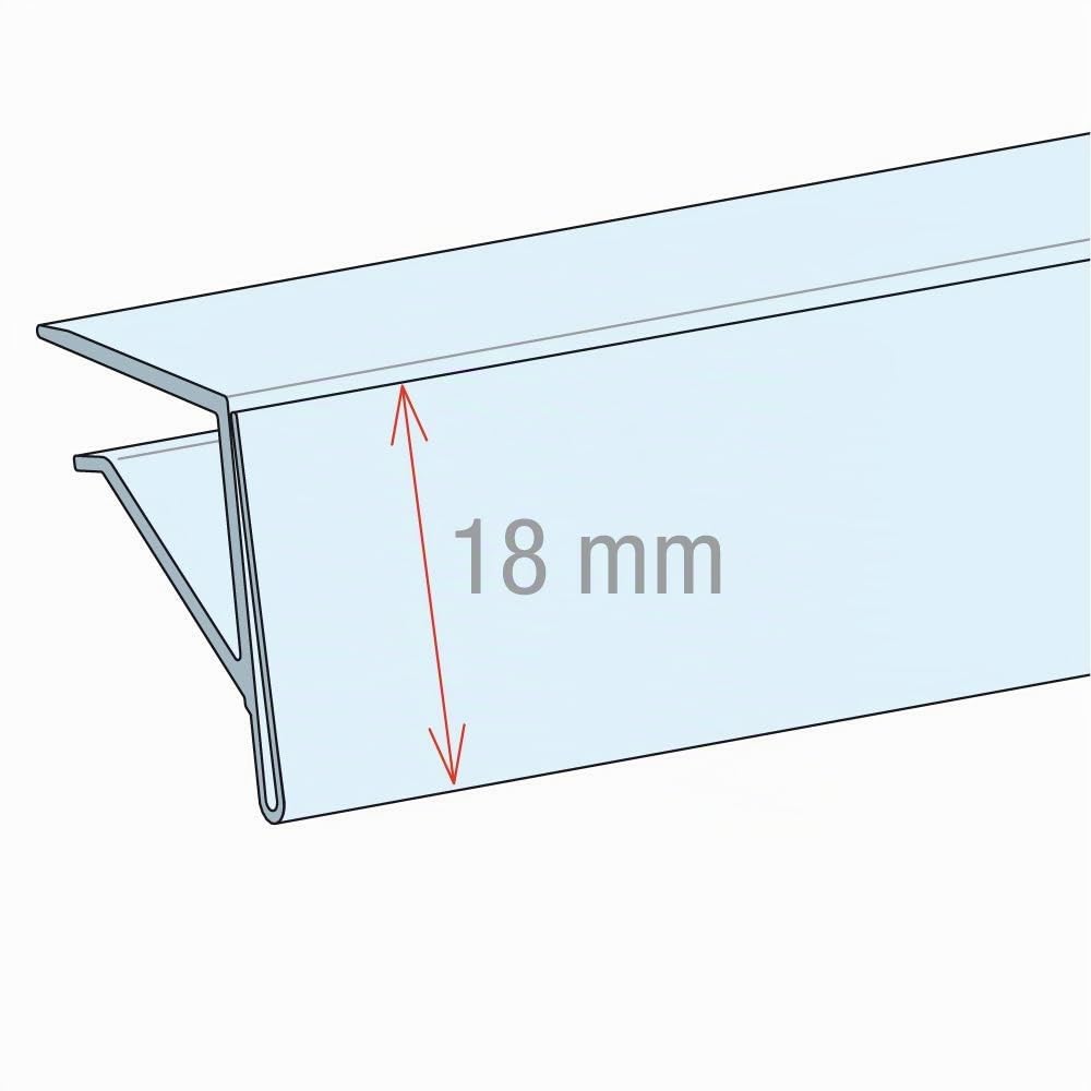 20 Profili Portaprezzo ad Incastro per Ripiani - 100x1,8h cm