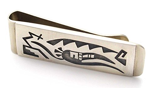 Hopi Sterling Silver Money Clip Featuring Long Hair Kachina3