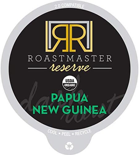 Roastmaster Reserve Organic Dark Roast Coffee (Papua New Guinea) – 22ct. Solar Energy Produced Limited Batch Single Origin Dark Roast Organic Coffee Pods - Recyclable Coffee Pods, K Cup Compatible