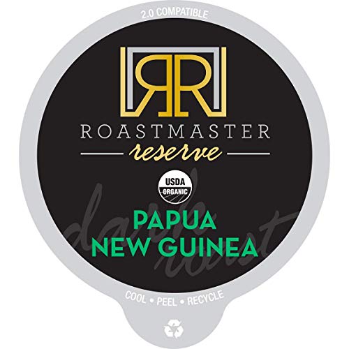 Roastmaster Reserve Organic Dark Roast Coffee (Papua New Guinea) – 22Ct. Solar Energy Produced Limited Batch Single Origin Dark Roast Organic Coffee Pods - Recyclable Coffee Pods, K Cup Compatible #TOP3
