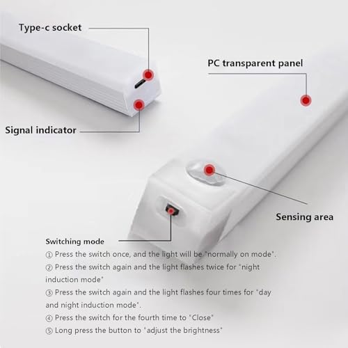 Luz con sensor de movimiento interior con control de brillo y diseño compacto de pared 6