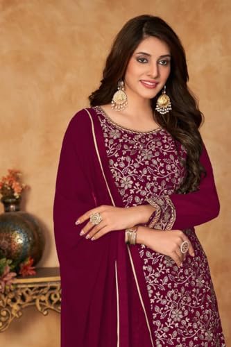 Image of Xomantic Fashion Women's Embroidered Georgette Pakistani Salwar Suit Sets with Dupatta