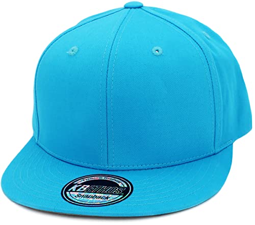 Image of KBETHOS Classic Snapback Hat Blank Cap Underbrim Cotton Wool Blend Flat Visor Adjustable Unisex