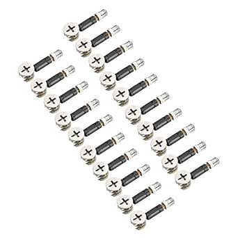 Uxcell 100Pcs M4 X 8mm Plastic Hinge Dowel Inserts With Screws - Furniture Repair Nuts For Cabinet Door Hinges, White