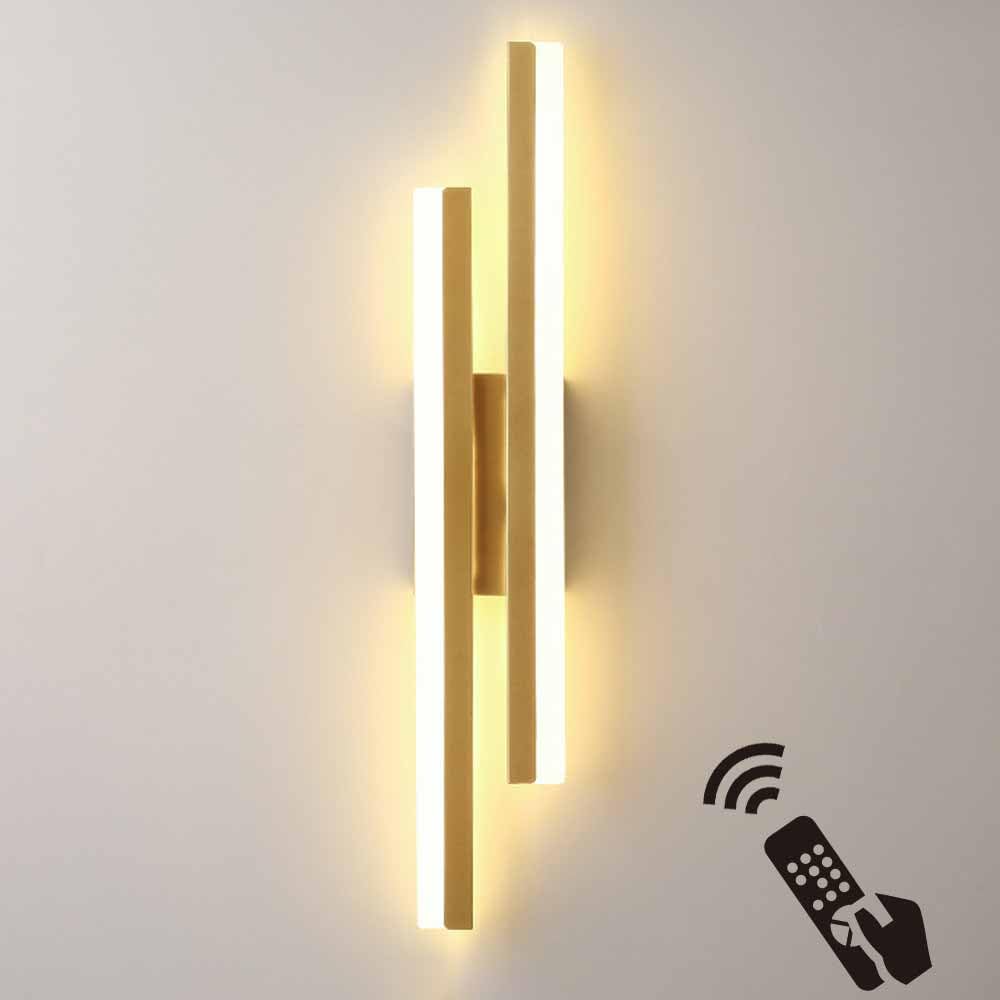 NYCDA] Nordic Led Wall Lamp Bedside Reading Wall Light Stepless Dimming Wall Mount Lighting Remote Control Wall Sconce Aluminum Anti-Rust Wall Lighting Acrylic Lamp for Living Room Hallway Stairs (C