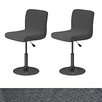 LAGAHS Stuhlhussen 2er Set, Dunkelgrau Stretch und Abnehmbar Stuhlbezug mit Rücken, Waschbar Hussen für Stühle mit Elastischem Boden für Kneipentheke Esszimmer Küche