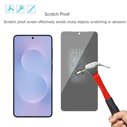 Image of Ailun 3 Pack Privacy Screen Protector for Galaxy S25 Edge [6.7 inch] + 3 Pack Camera Lens Protector, Anti Spy Private Tempered Glass Film, Case Friendly, [9H Hardness] - HD [6 Pack]