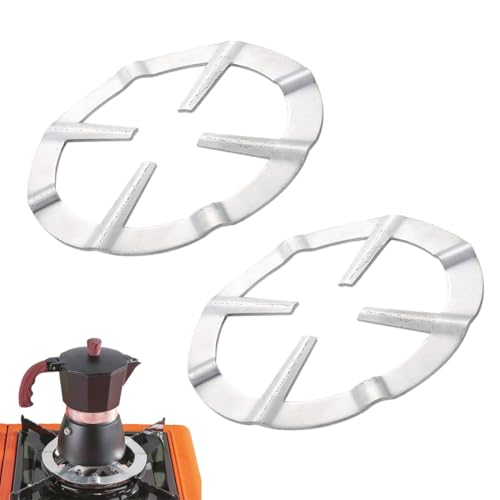 UYVPAER 2 Pièces Support De Casserole Moka, Support Pot À Moka Acier Inoxydable Pour Cuisinière Gaz Rond Métal Réducteur D'Anneau De Gaz Cafetière Réducteur Étagère Anneau Pour Cuisson - 13.4C