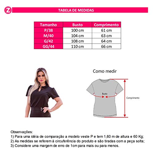 Blusa Feminina Social Gota Laço Manga Curta Moda Evangélica (P/38, Marsala)
