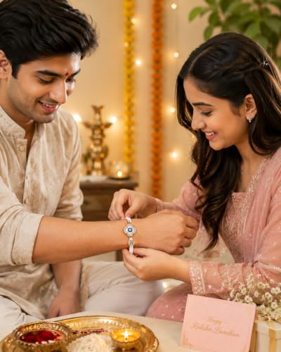 Image of M.F.H Premium Designer Rakhi for Brother | Adjustable Handmade Raki Bracelet |Traditional Raksha Bandhan Gift for Brother | Comfortable & Skin-Friendly RaKi