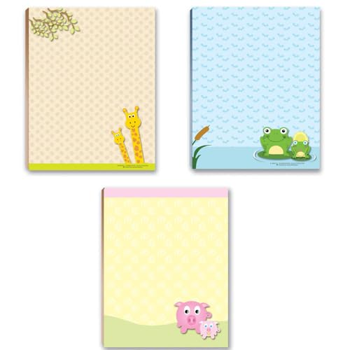 Stonehouse Collection Cute Animal Notepads- Teacher Notepad - USA Made - Scratch pad for Kids - Assorted Note Pads - Frog, Giraffe, Pig, Great Small Gift Idea