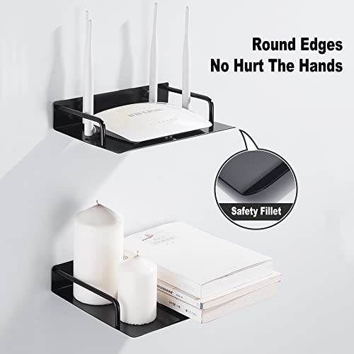 Floating Entertainment Center Shelves Wall Mounted Small Projector Shelf Metal Router Rack Av Shelf Under The Tv For Cable Boxes, Dvd Player, Games Consoles, Tv Box (Storage Size:10.27"X8.07") #TOP7