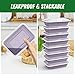 50 Pack (100-Piece) 32 oz Meal Prep Containers Reusable with Easy Open Lids, Sturdy Leakproof Food Safe, Microwave Freezer Dishwasher Safe, To Go Take Out Plastic Food Storage Pans with Lids, Lilac