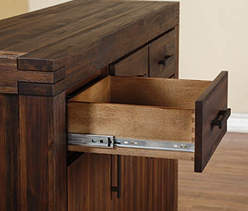 Modus Furniture Meadow Three Drawer Three Door Solid Wood Sideboard, Brick #TOP6