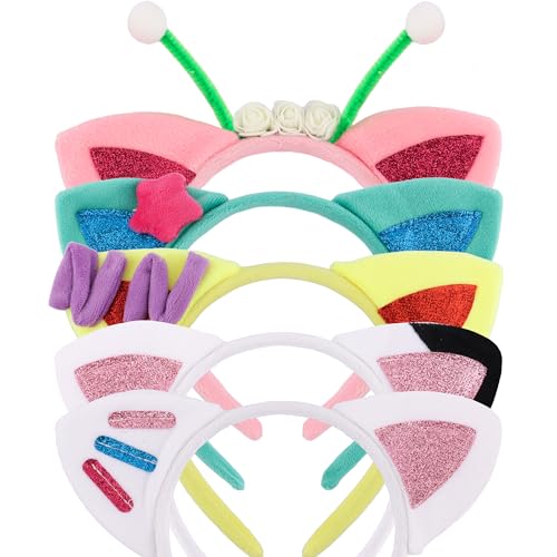 COCIDE 5Pcs Gabby Cat Ears Headband Set Gabbys Ear Hairband Cat Festival Theme Party Decorations Cartoon Gift Cosplay Costume Accessories