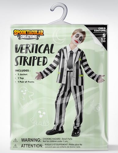 Disfraz Halloween Boys Rayas Blancas y Negras miniatura 6