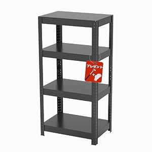 Polyidea スチールラック 4段 幅60 奥行40 高さ120 大容量 キッチンラック 家電収納棚 ヘビーデューティ メタルラック本体 組立簡単 ネジ不要 棚板高さ調整 補強梁付き 耐荷重120kg/段 防サビ防水加工 工場・倉...