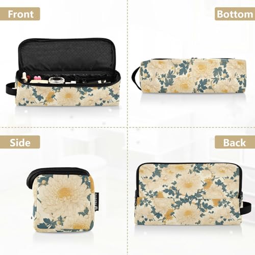 Bolsa de viaje para herramientas de cabello Cute Dahlia amarillo claro con tapete resistente al calor organizador para planchas, rizadores y secadora miniatura 5