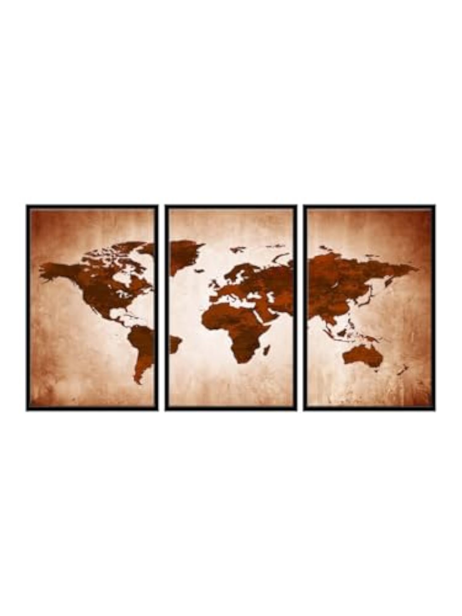 Floating Frame Wooden World Map Wall Decor