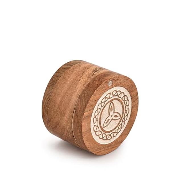 Kaizen Casa Spice Cellars Acacia Wood Salt & Spice Box With Swivel Cover For Kitchen, Perfect For Keeping Table Salt, Gourmet Salts, Herbs or Favorite Seasonings (3.5 x 3.5 x 2.5)