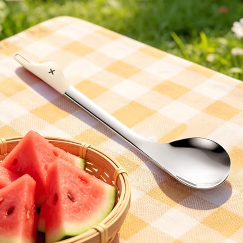 Łyżka do arbuza | Ergonomiczna łyżka do zupy ze stali nierdzewnej | do lodów - do kantalupy Hami owoce, desery, warzywa, wegetariańskie, masło, kuchnia