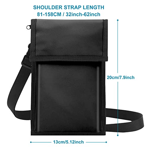 Yoyi Yoyi Rfid Polyester Passport Holder Cover Travel Documents Organizer Wallet Id Card Case Travel Neck Wallets Pouch Bag With Adjustable Soft Strap Black #TOP1