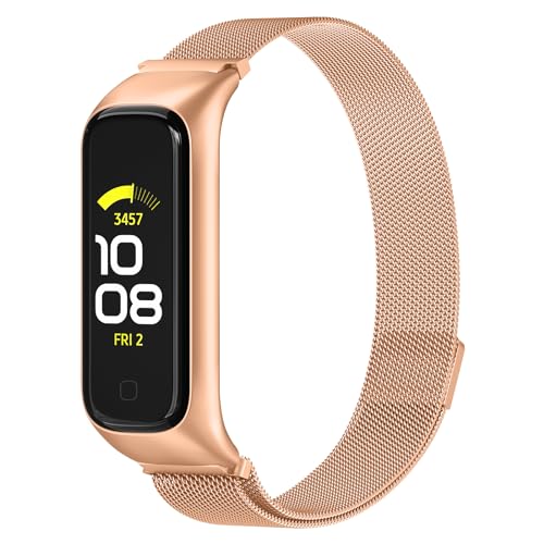Vancle Pulsera para Samsung Galaxy Fit 2, pulsera para mujer y hombre, magnética, de metal de acero inoxidable, correa de repuesto ajustable, para Samsung Galaxy Fit 2, Acero inoxidable