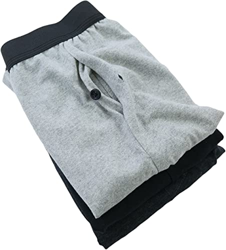 ToBeInStyle Men's Pack of Button Fly Loose Fit Solid Print Boxers 5