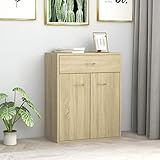  Tidyard Buffet/Table Basse/Armoire Latérale (avec 2 Portes et 1 tiroir) en Aggloméré Solide et Durable Chêne Sonoma 60x30x75 cm