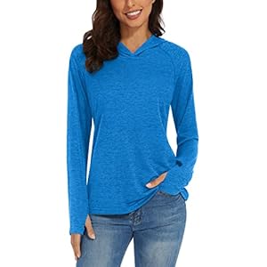 TACVASEN Women’s Long Sleeve Hoodie Lightweight UPF 50+ UV Protection Sun Shirts Tops with Thumb Holes