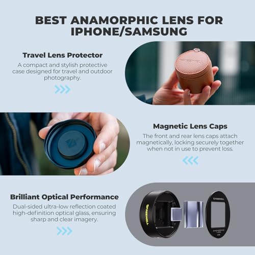 Image of Freewell Neutral Streak 1.33x Anamorphic Lens with 17mm Mount- Cinematic Wide-Screen Lens with Natural Light Streak Effect, Perfect for Night Cityscapes, Filmmaking, and Creative Video Production