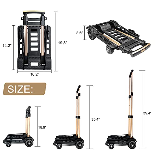 Carretilla plegable con 4 ruedas y carga de 88 lb miniatura 3