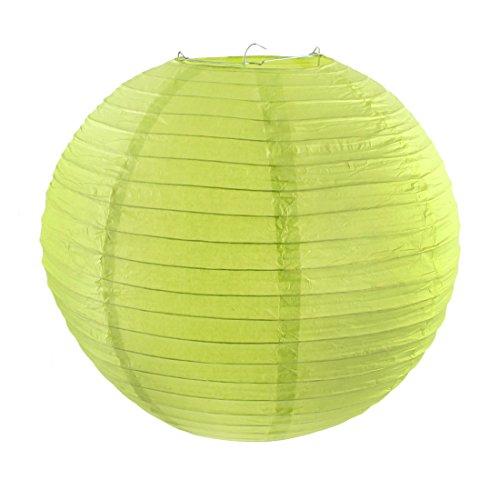 Ruilogod Paper Party Round Handmade DIY Hanging Lantern 16 Inches Dia Light Green (id: b75 182 55f 6a4 836