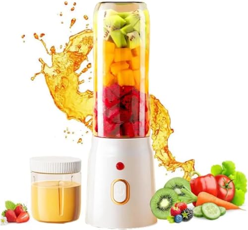 Image of Portable Blender Electric Juicer USB Rechargeable Fruit Mixers Mini Personal Smoothie Maker 6 Blades 3 Gears Ideal for Smoothies, Protein Shakes, Fresh juices, sauces -1500mAh Battery