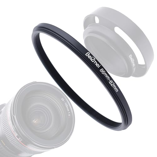 BEIZMEI 86 mm à 82 mm Anneaux Adaptateur Filtre Lentille Compatible avec tous les Objectifs 86 mm à 82 mm UV ND CPL filtre, 86 mm lentille à 82 mm Anneau Filtre