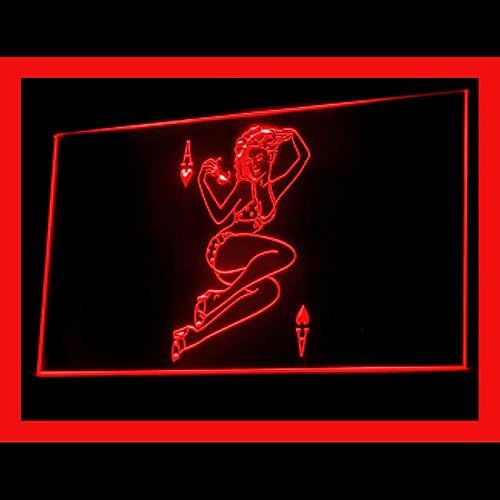 180066 Poker play card Sexy lady Ace fantasy fun Portable Exhibit LED Light Neon Sign