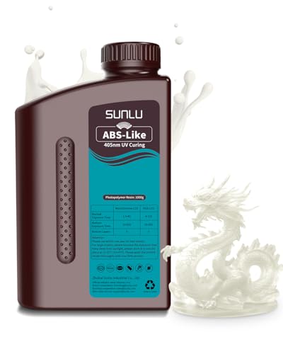 Image of SUNLU 1000G ABS Like Resin for 3D Printer, 405nm UV Curing Photopolymer Rapid 3D Resin for 2K 4K 6K 8K LCD /DLP /SLA 3D Printers, Non-Brittle & High Precision & Low Shrinkage, 1KG, Clear