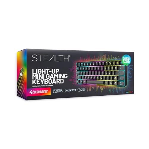 STEALTH Mini Gaming Keyboard, Black, Multicolour Lighting