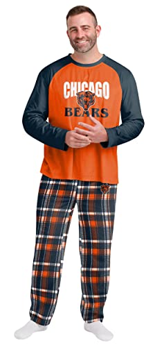 FOCO NFL Chicago Bears Men's Pajama Shirt and Pants Lounge Set