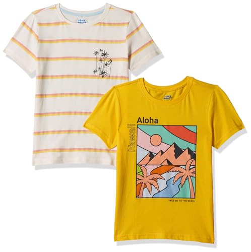 Image of Amazon Brand - Jam & Honey Boys 100% Cotton Printed Half Sleeves T-Shirt | Age 2-12 Years
