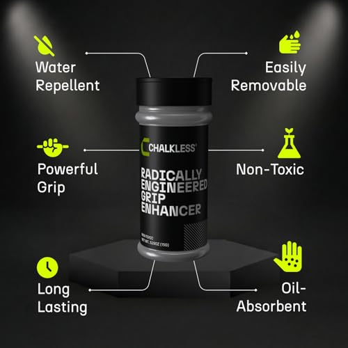 Image of Chalkless Grip Enhancer - Premium Liquid Chalk Alternative & Less Mess Hand Chalk for Weightlifting, Powerlifting, Yoga, Gaming, Climbing, and More, Non-Toxic Long-Lasting & Reliable