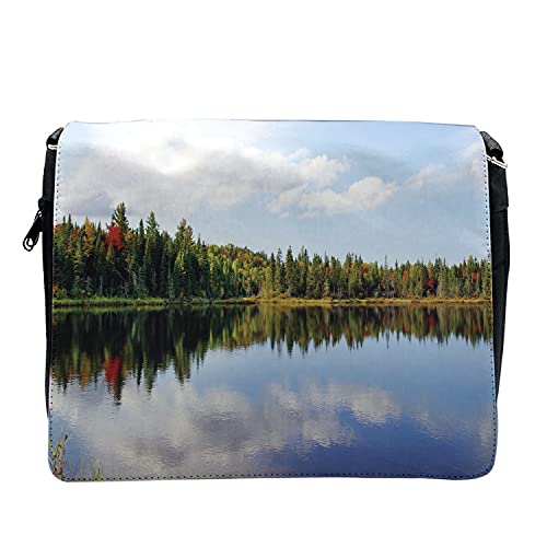 Lunarable Rustic Cross Body Messenger Bag, Sunny Day in Northern Canada, Unisex