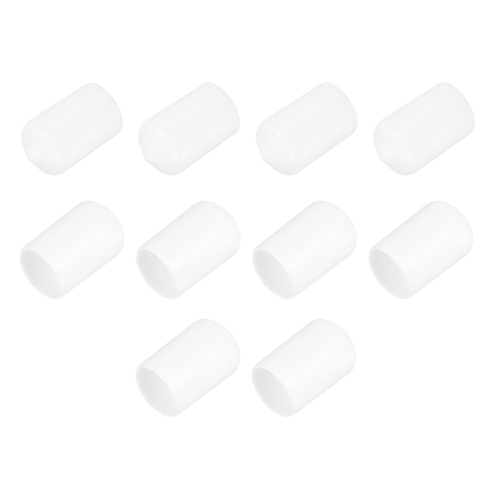 uxcell 10pcs Rubber End Caps 12.5mm ID Vinyl Round End Cap Cover Screw Thread Protectors White