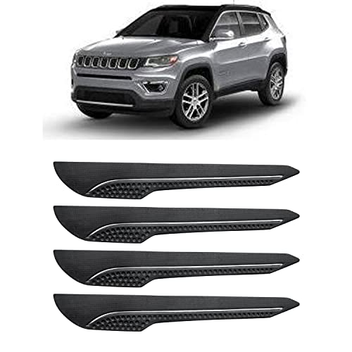 Image of AOSIS-Car Bumper Protector /Bumper Guard for Jeep Compass with Single Chrome Stripe (4-Pcs)
